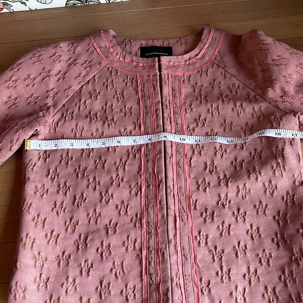 VTG Club Monaco Jacquard Lori Jacket Cropped Mauve Pink Sz 6 Old Money Preppy - Picture 6 of 13
